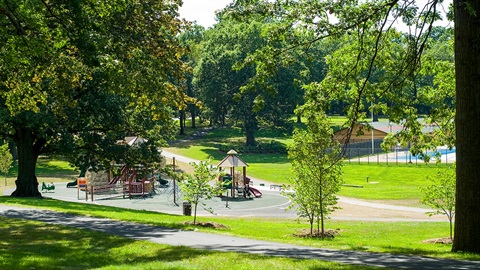 A view of Pope Park from Park Terrace