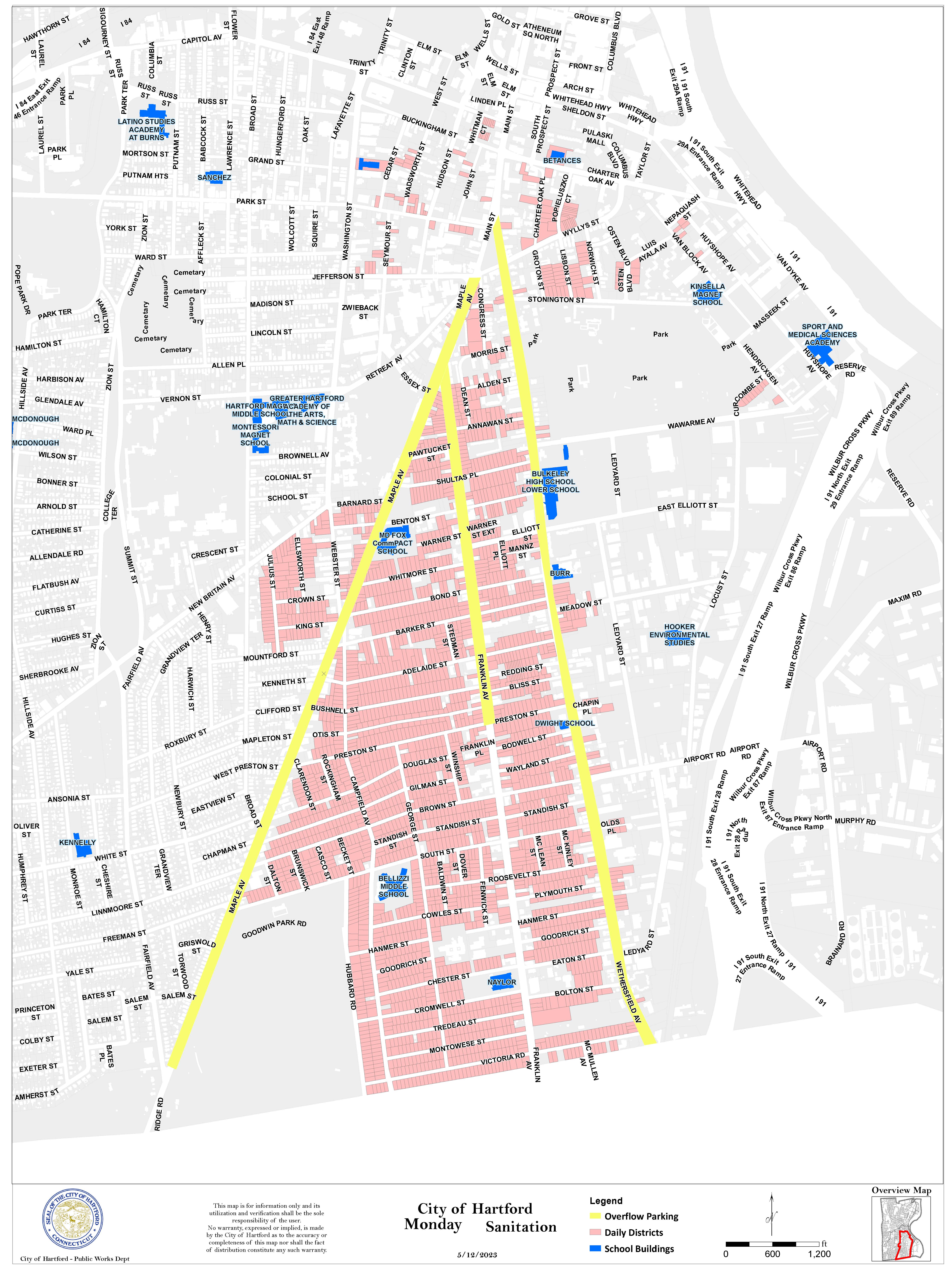 Monday Sanitation Parking Location