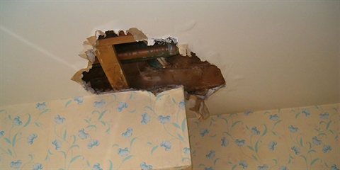 water damaged ceiling