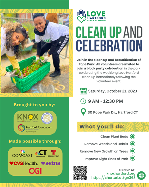 Love Hartford Week: Pope Park Volunteer Event and Celebration
