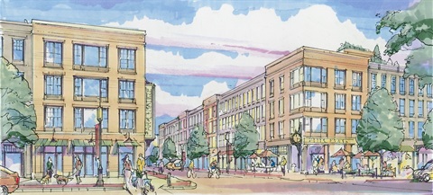 rendering of the park and main development in Hartford.