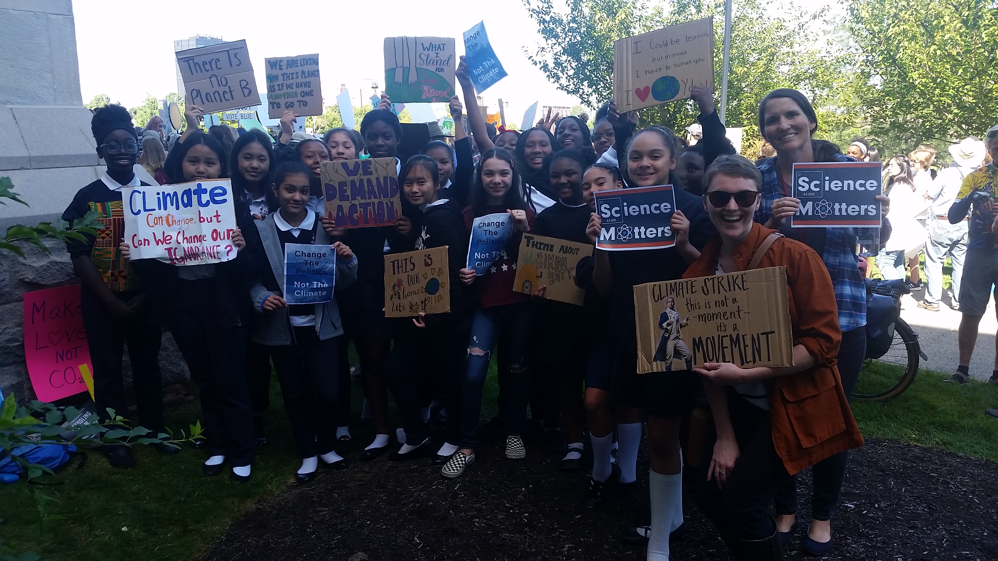 Grace Academy Students at the Connecticut Youth Climate Strike