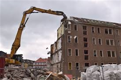 Building being demolished 