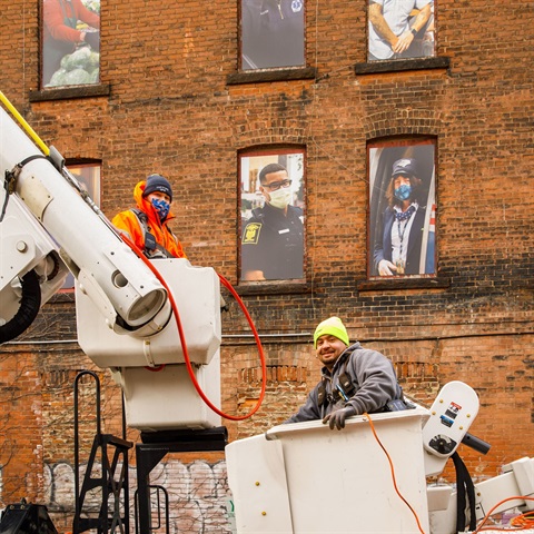 Hartford Unveils Photo Installation Honoring Frontline Workers