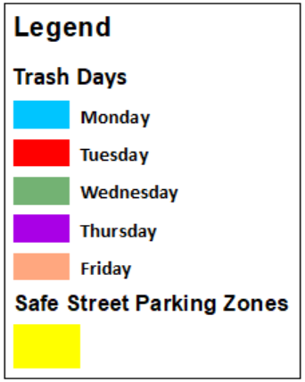Trash Day Map Legend